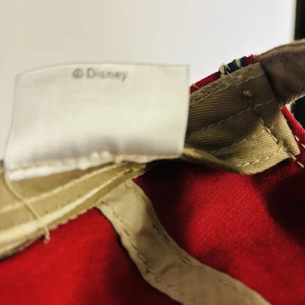 DISNEY. ADULT BLUE/RED/BIEGE DISTRESSED DISNEY STRAPBACK HAT - Very Clean.
